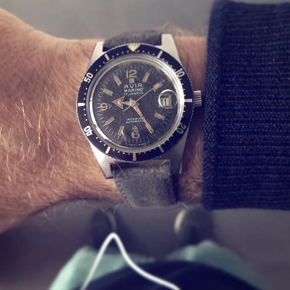 vintage Swiss made 1968 Avia Marino diver watch - Picture 6 of 8